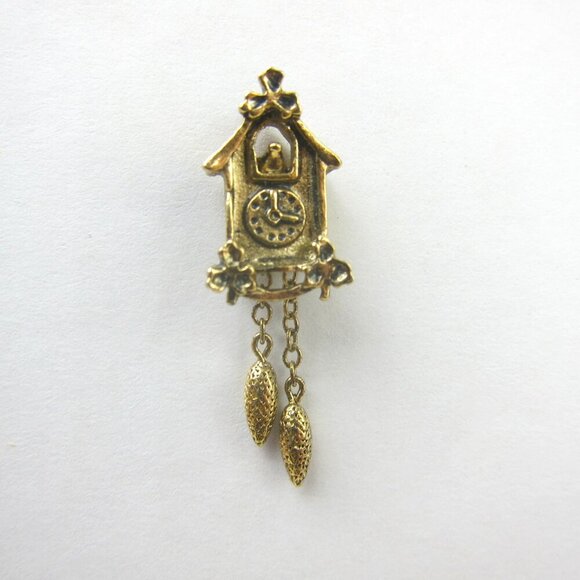Avon Other - Vintage Cuckoo Clock Tie Tack Lapel Pin Gold tone Avon